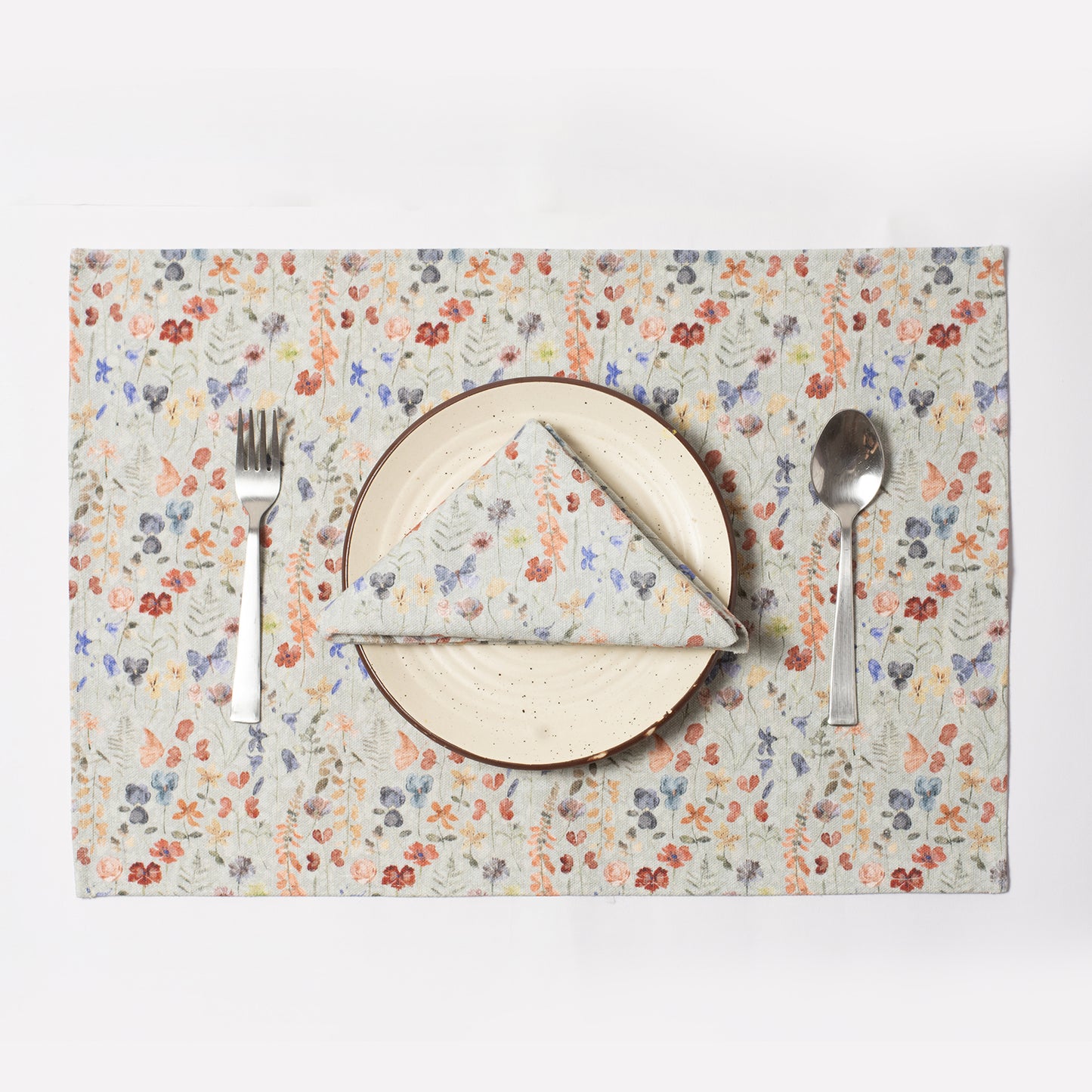 Cotton Table napkins Hand-Painted Botanical Meadows Design