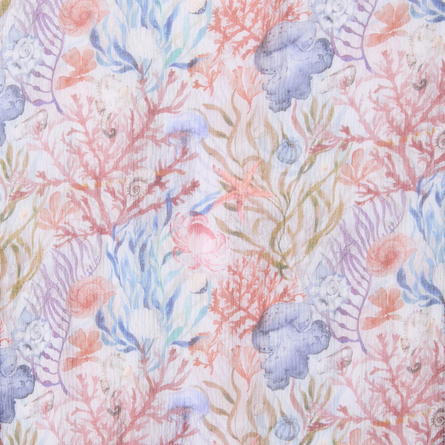 CHIFFON SILK NECKERCHIEF UNDERSEA TREASURES