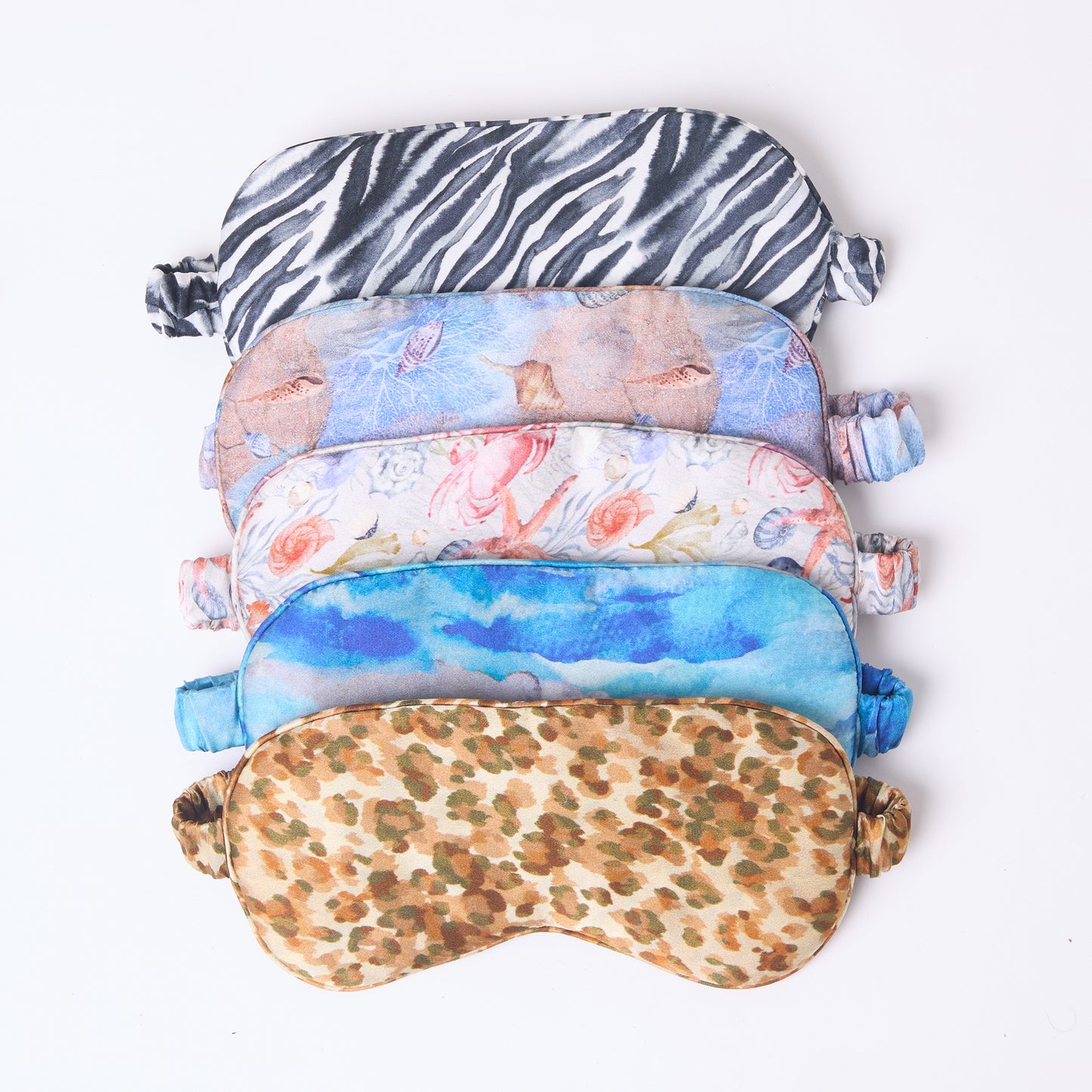 MULBERRY SILK EYE MASK CORALS AND SHELLS