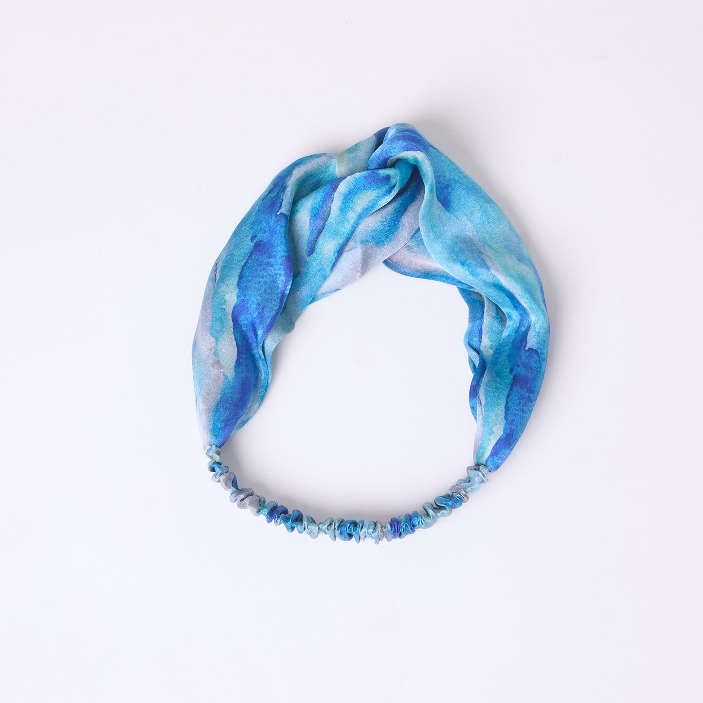 MULBERRY SILK HEADBAND AQUA