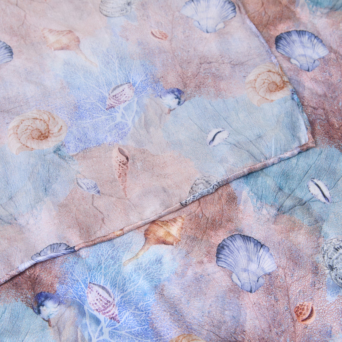 LARGE SQUARE SCARF CORALS AND SHELLS