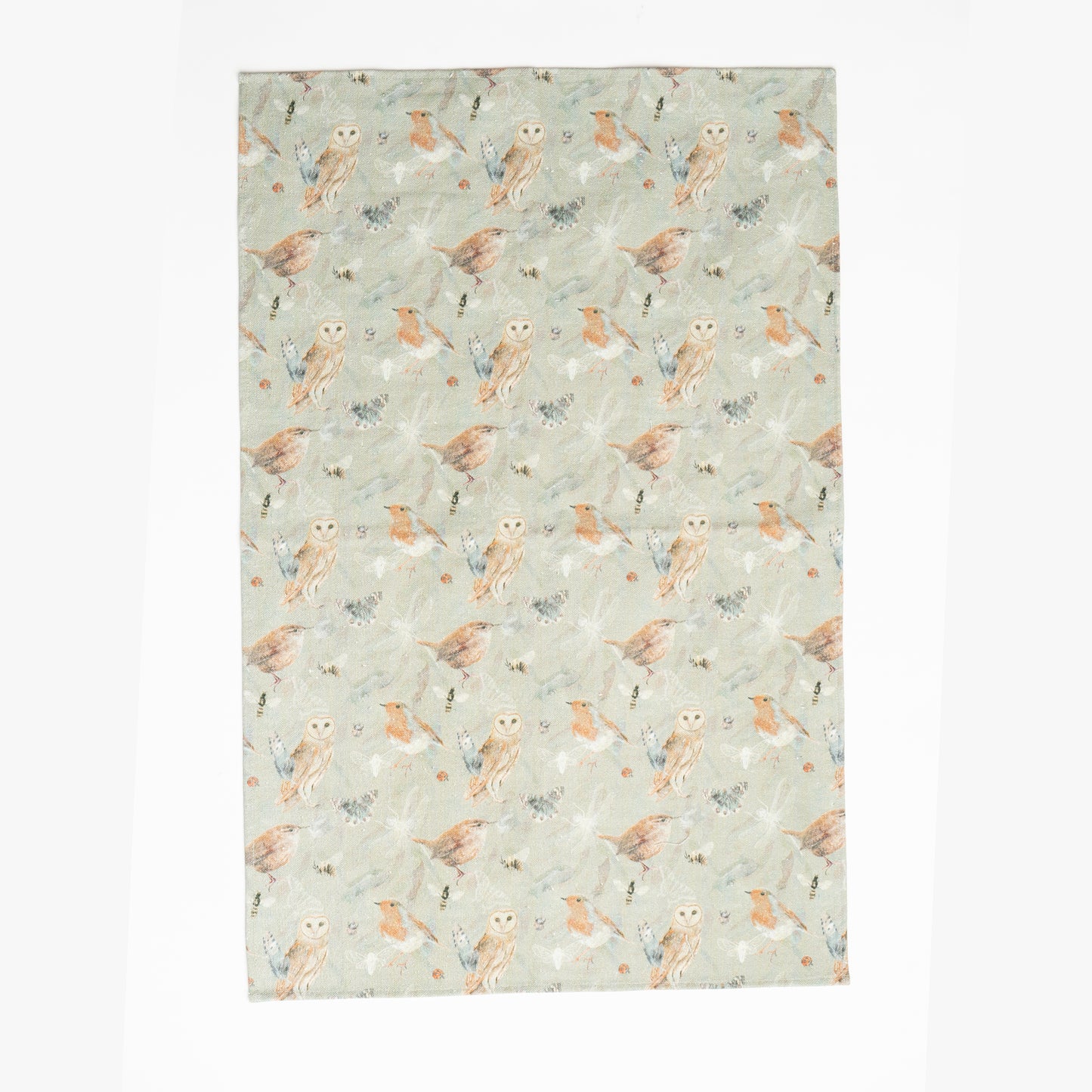 Cotton Tea towel Hand-Painted Birds Design