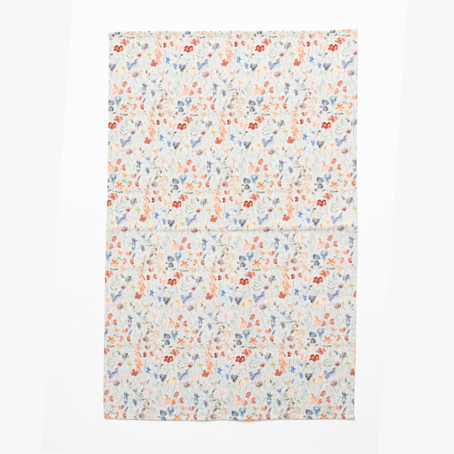 Cotton Tea towel Hand-Painted Botanical Meadows Design