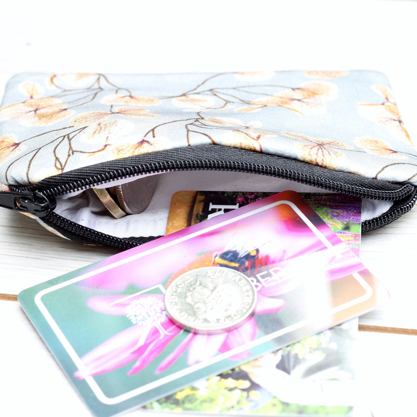 Silk Pouch/ Purse skeletal Small leaves