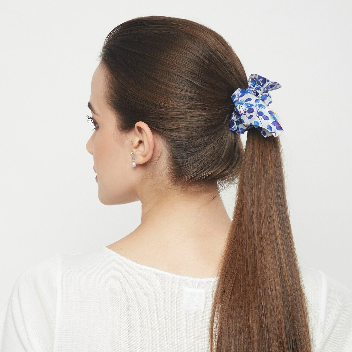 100% Silk Bow Scrunchie Honesty