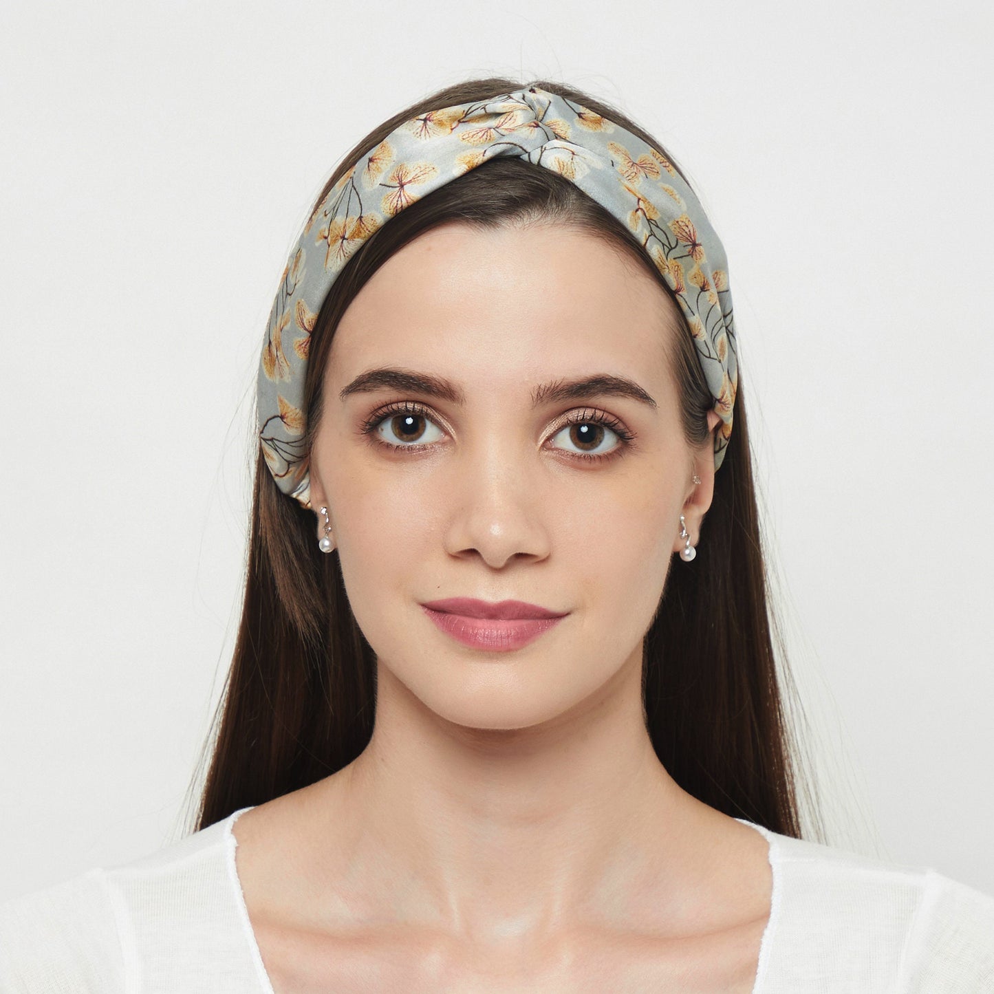 Mulberry Silk Headband skeletal leaves