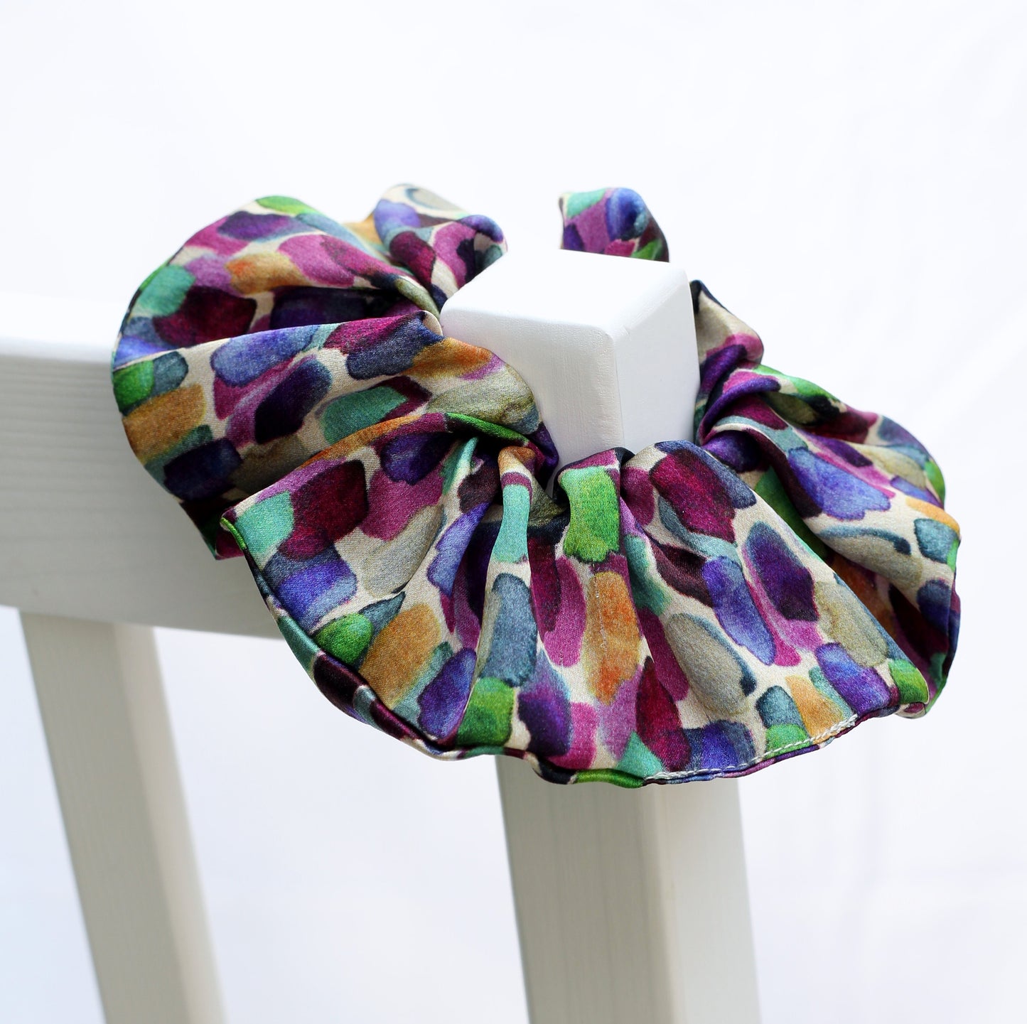 100% Silk Scrunchie brush strokes