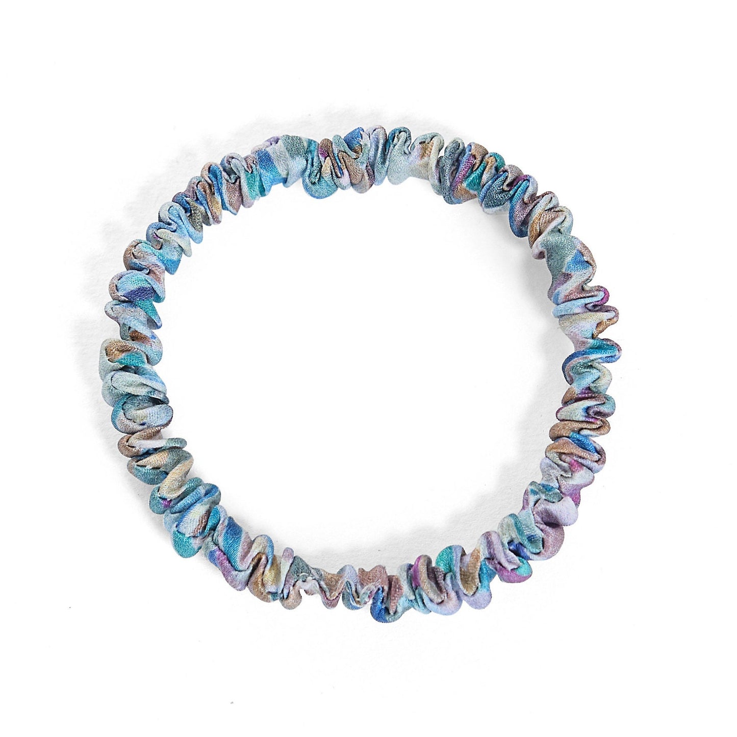 100% Silk Skinny Scrunchie Vibrant Abstract