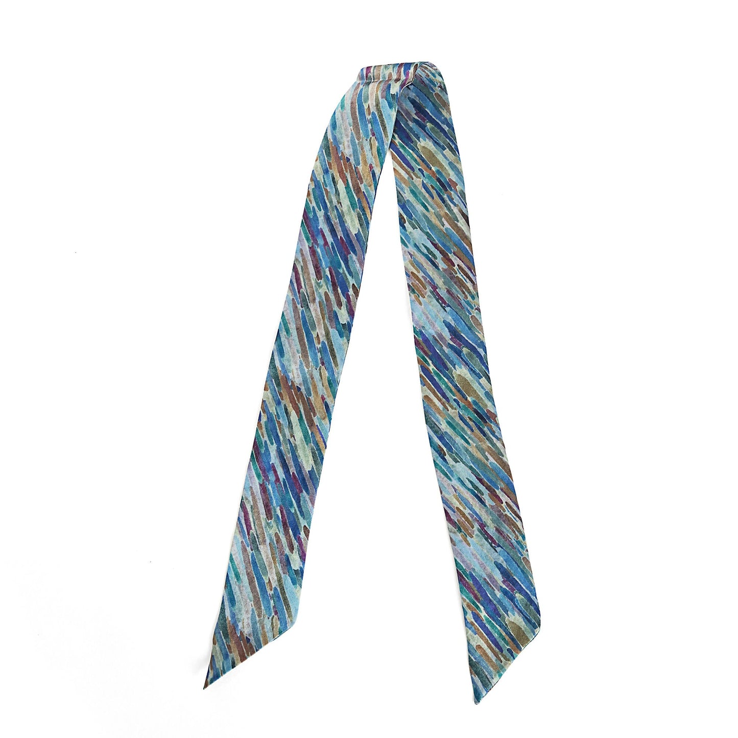 100% Silk Skinny Scarf vibrant abstract