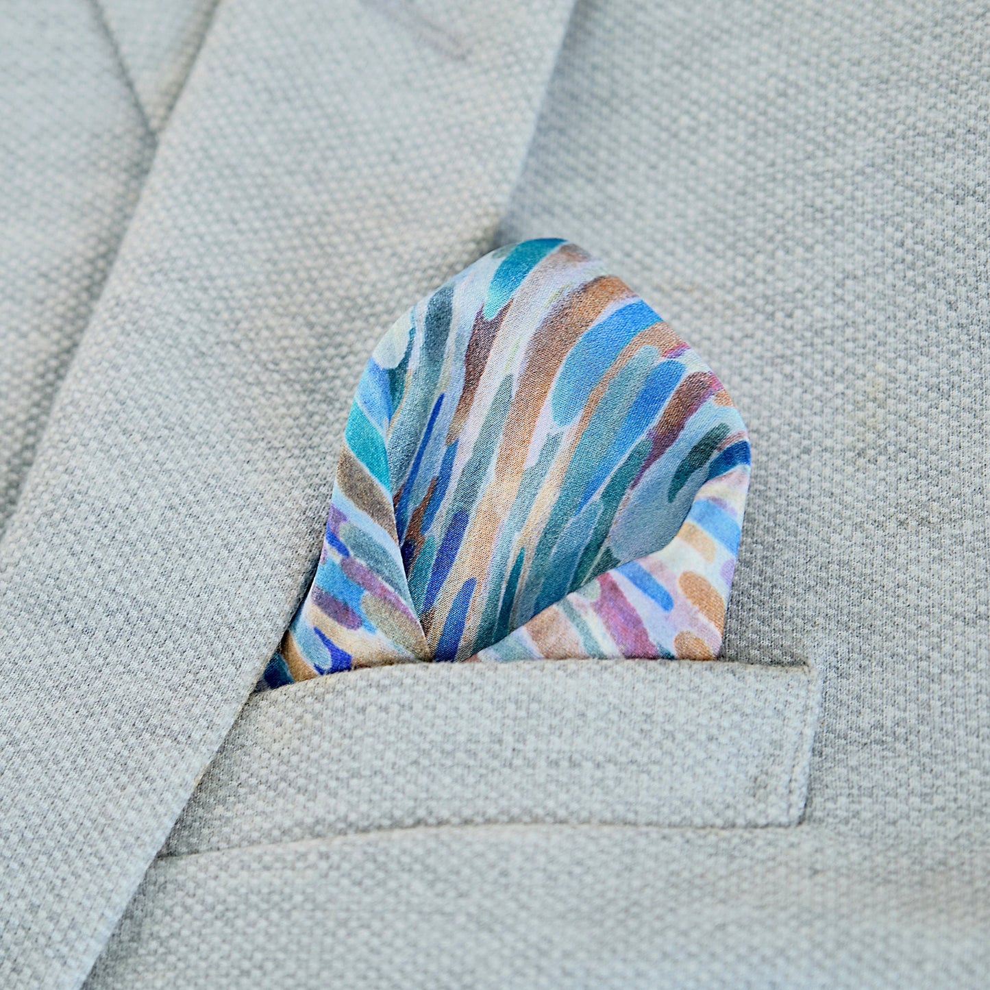 Silk Pocket Square Hand painted Vibrant Abstract