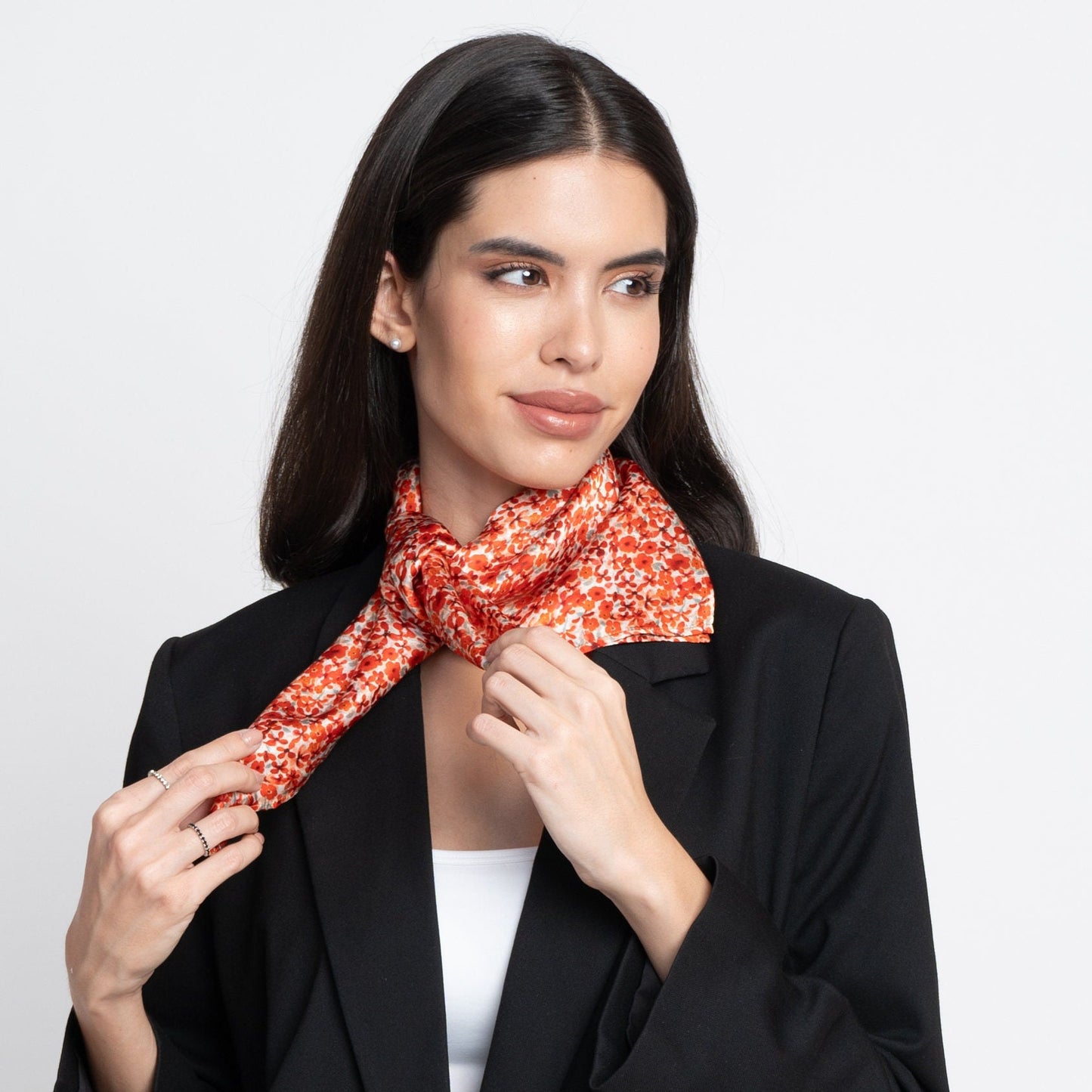 100% Silk Neckerchief Ditsy Red