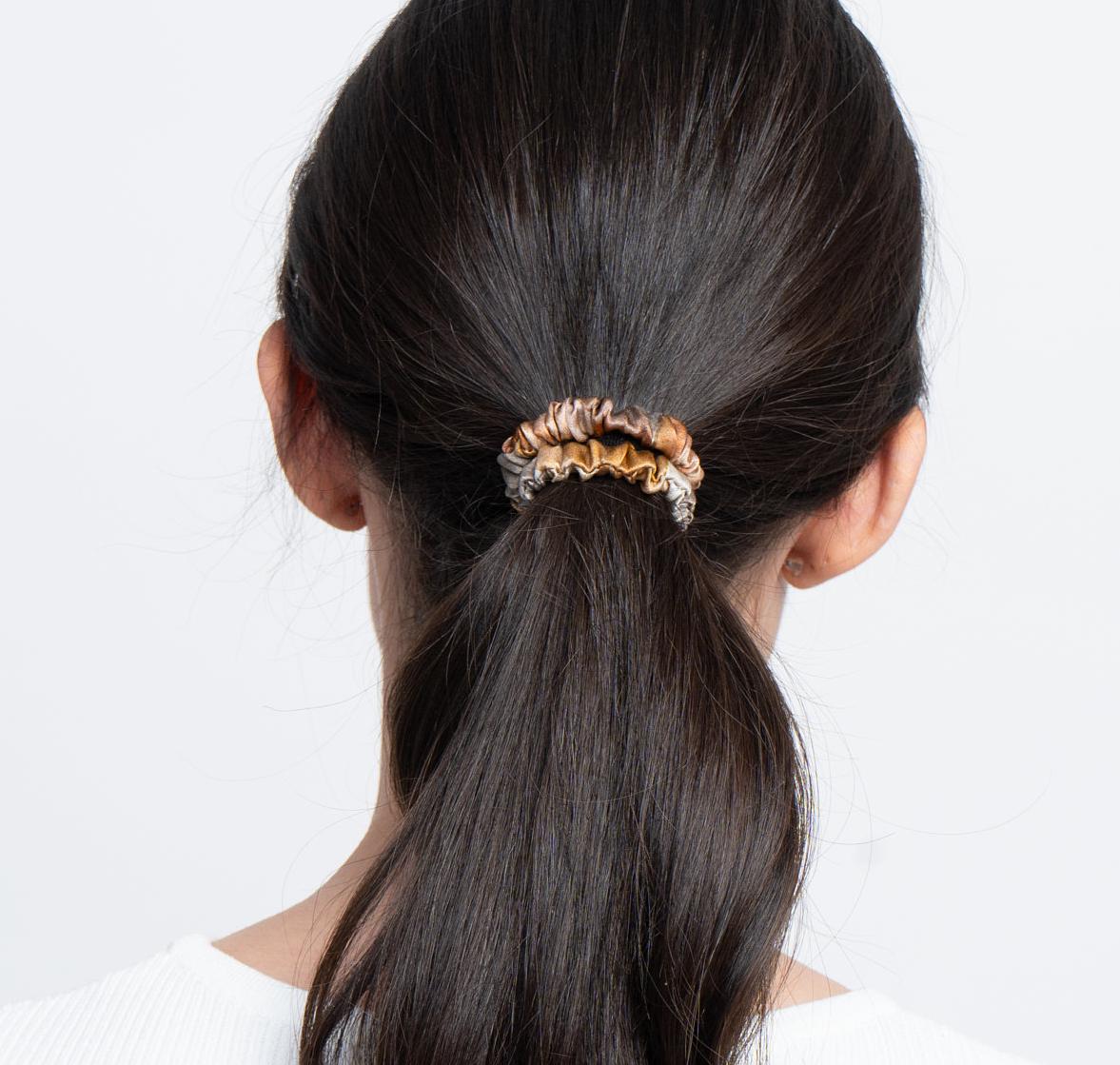 100% Silk Skinny Scrunchie hydrangeas