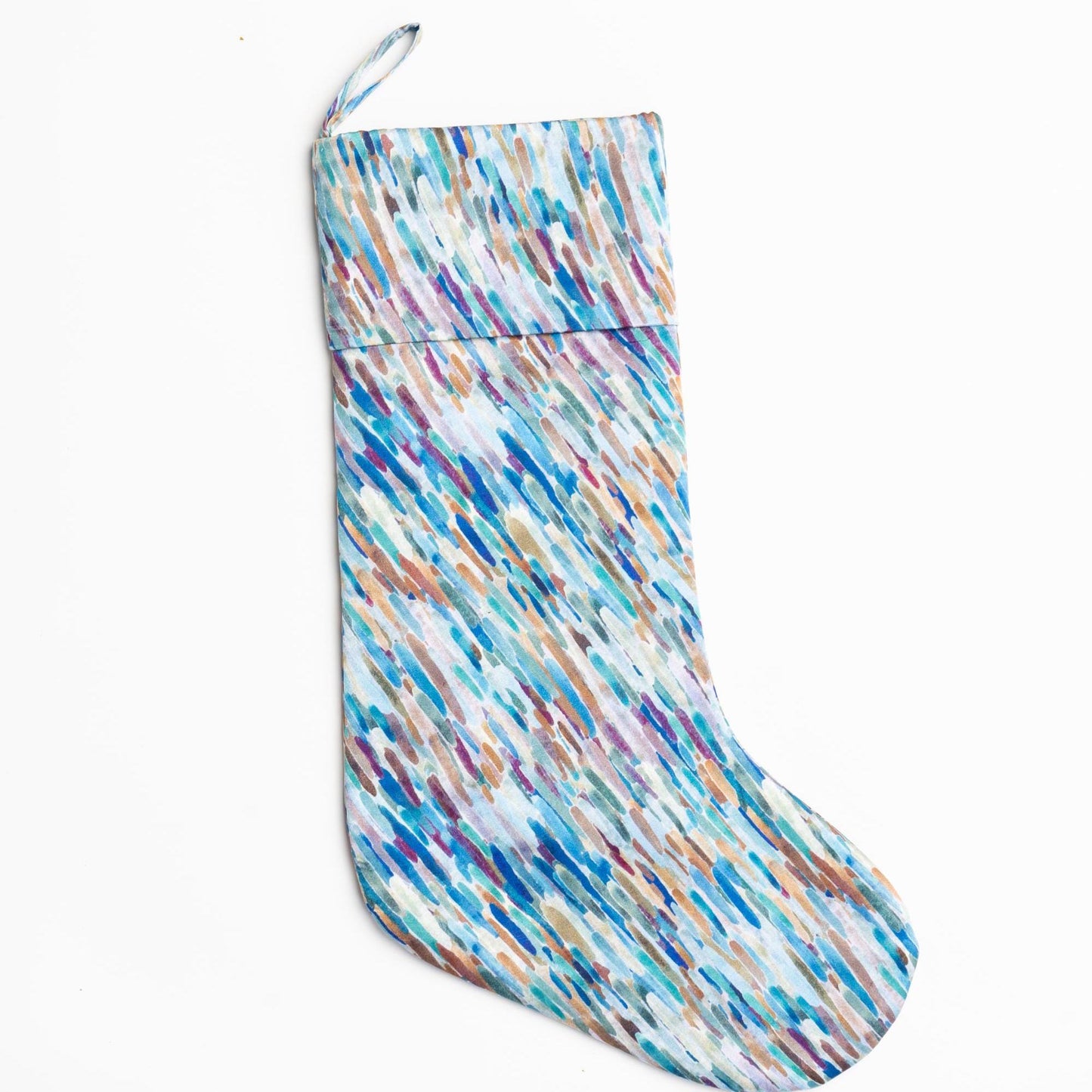 Luxury mulberry silk Christmas stocking, handpainted design vibrant abstract