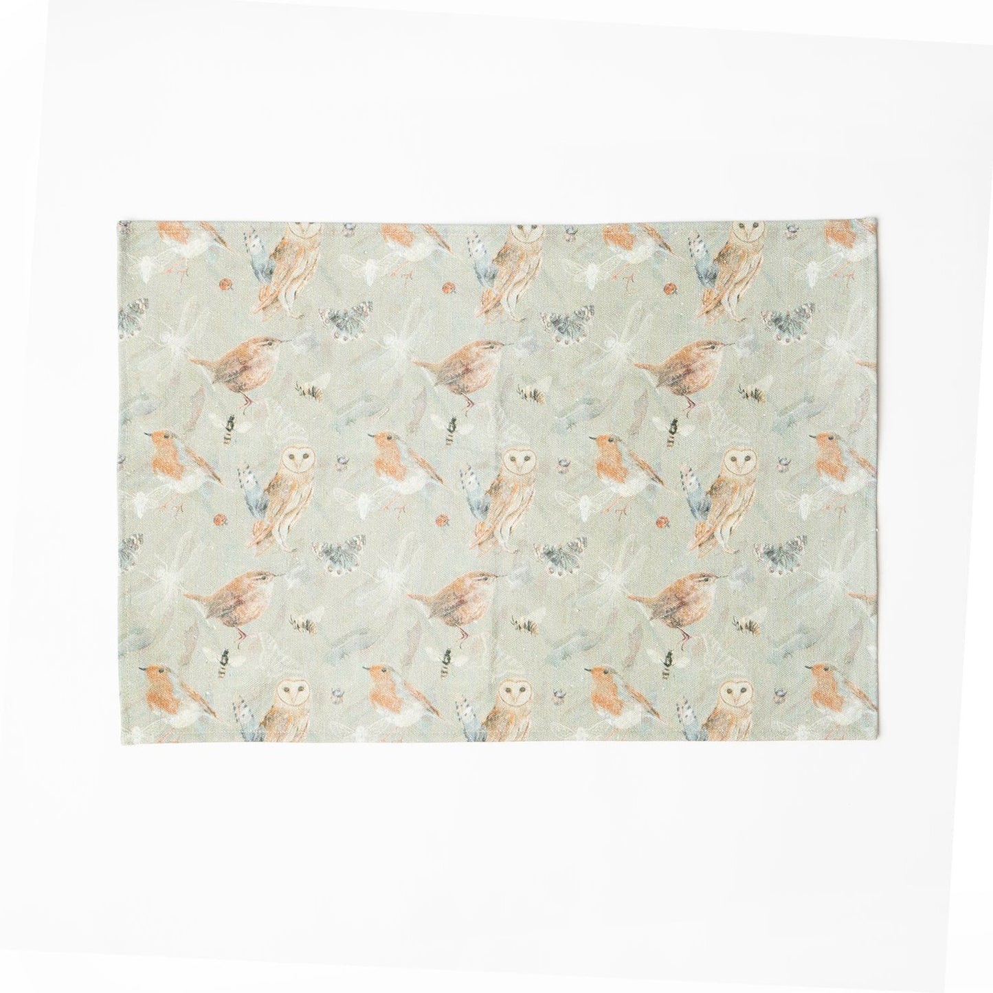 Cotton Table Placemats Hand-Painted Birds Design