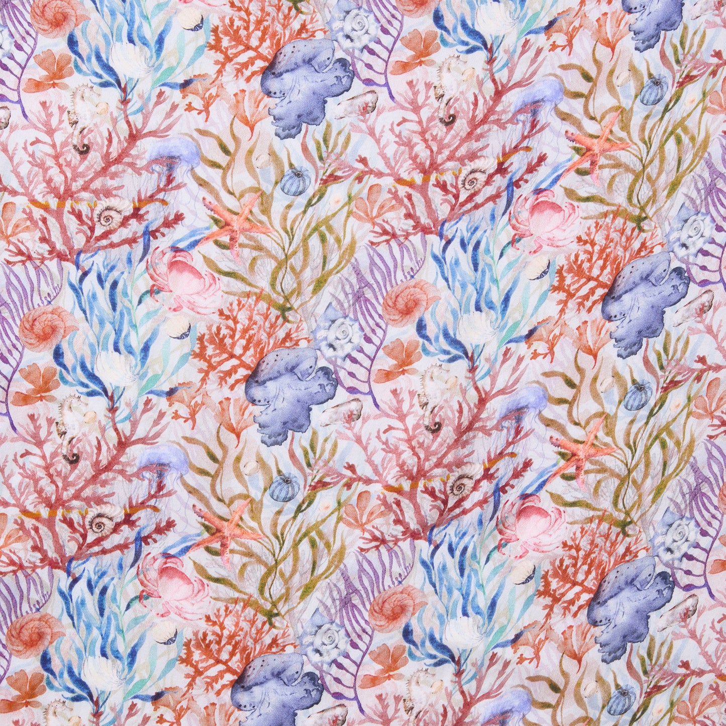 SATIN SILK NECKERCHIEF UNDERSEA TREASURES