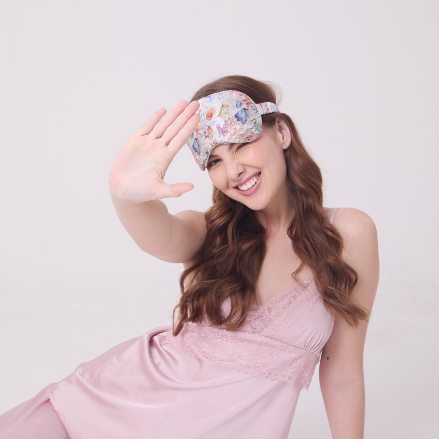 MULBERRY SILK EYE MASK UNDERSEA TREASURES