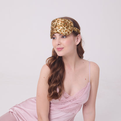 MULBERRY SILK EYE MASK LEOPARD