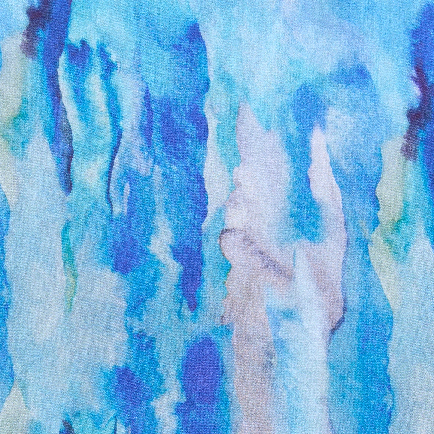 LONG DOUBLE SIDED SILK SCARF AQUA