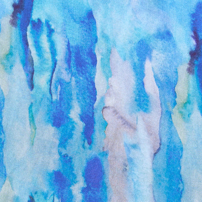 LONG DOUBLE SIDED SILK SCARF AQUA