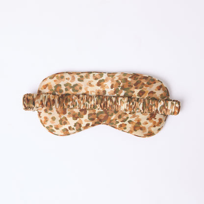 MULBERRY SILK EYE MASK LEOPARD