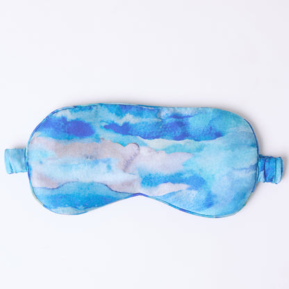 MULBERRY SILK EYE MASK AQUA