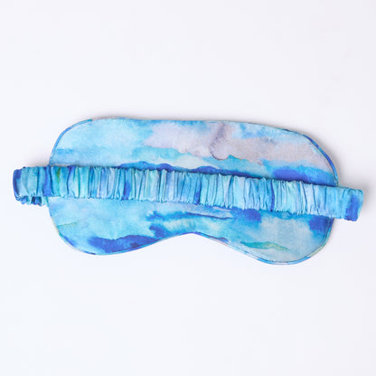 MULBERRY SILK EYE MASK AQUA
