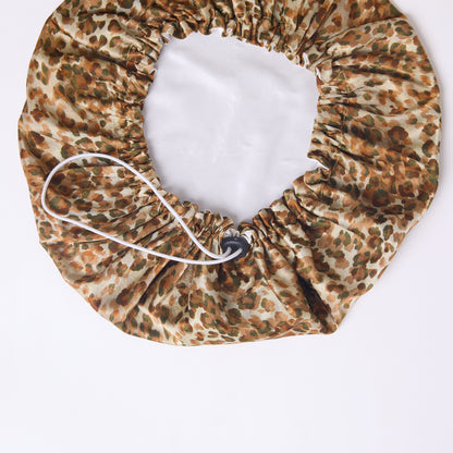 MULBERRY SILK BONNET LEOPARD