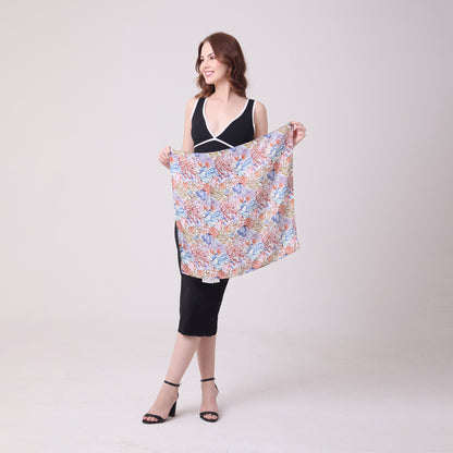 SATIN SILK NECKERCHIEF UNDERSEA TREASURES