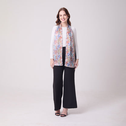 LONG HAND ROLL HEMMED SCARF UNDERSEA TREASURES