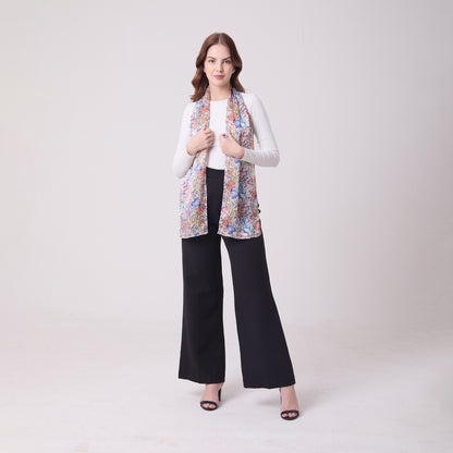LONG HAND ROLL HEMMED SCARF UNDERSEA TREASURES