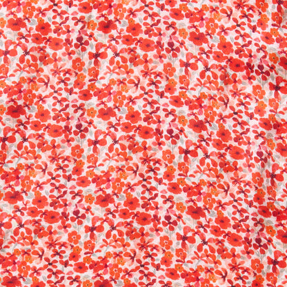 LONG HANDROLL HEMMED SCARF DITSY RED