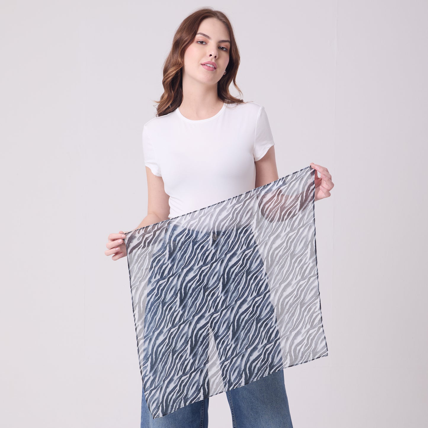 CHIFFON SILK NECKERCHIEF ZEBRA
