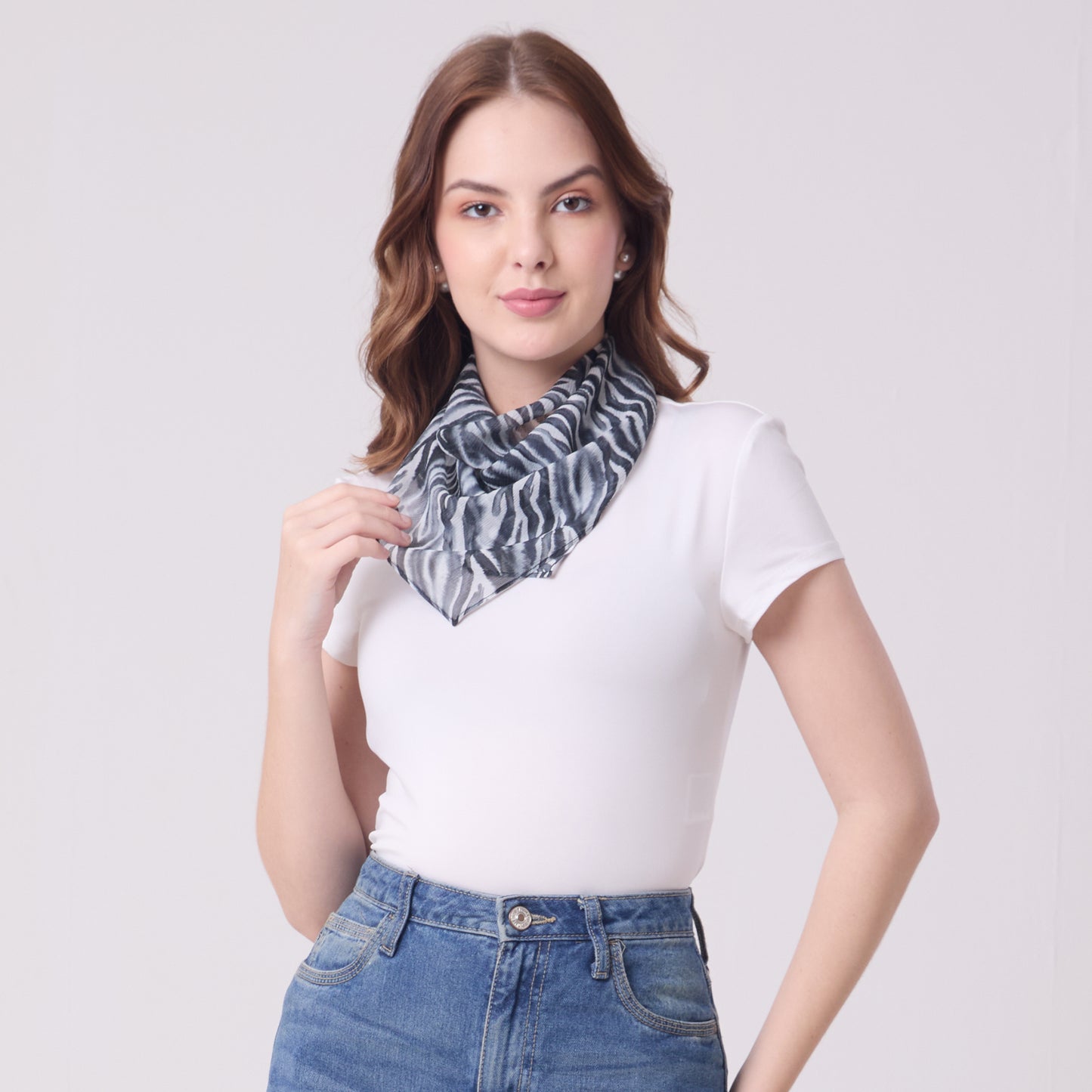 CHIFFON SILK NECKERCHIEF ZEBRA