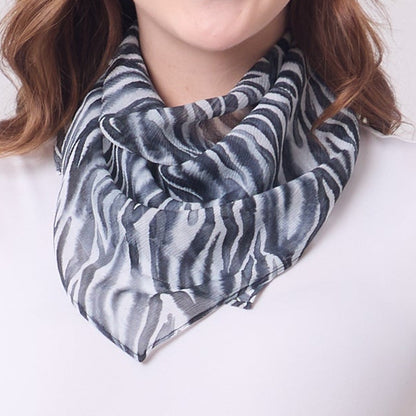 CHIFFON SILK NECKERCHIEF ZEBRA