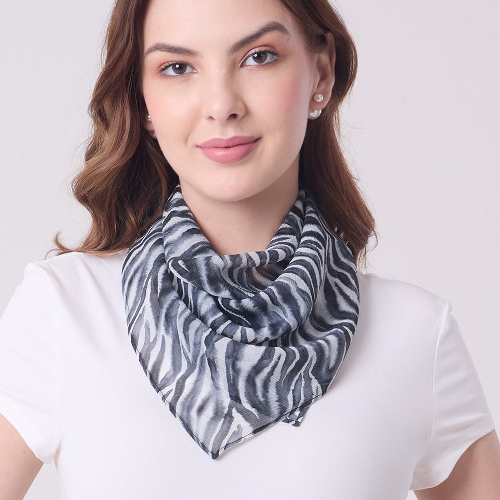 CHIFFON SILK NECKERCHIEF ZEBRA