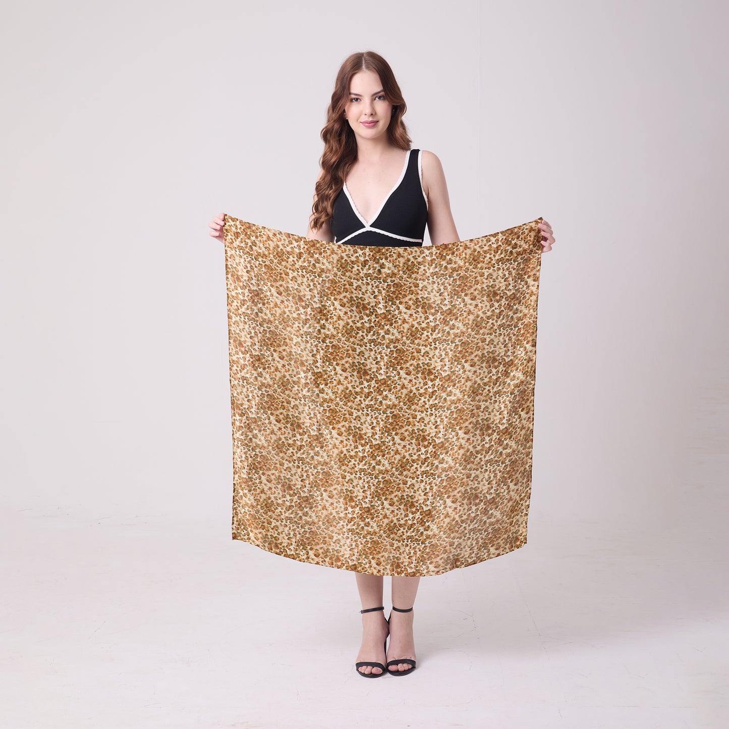 LARGE SQUARE SILK SCARF LEOPARD