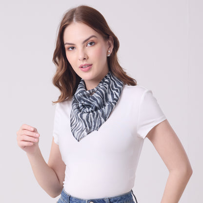 CHIFFON SILK NECKERCHIEF ZEBRA