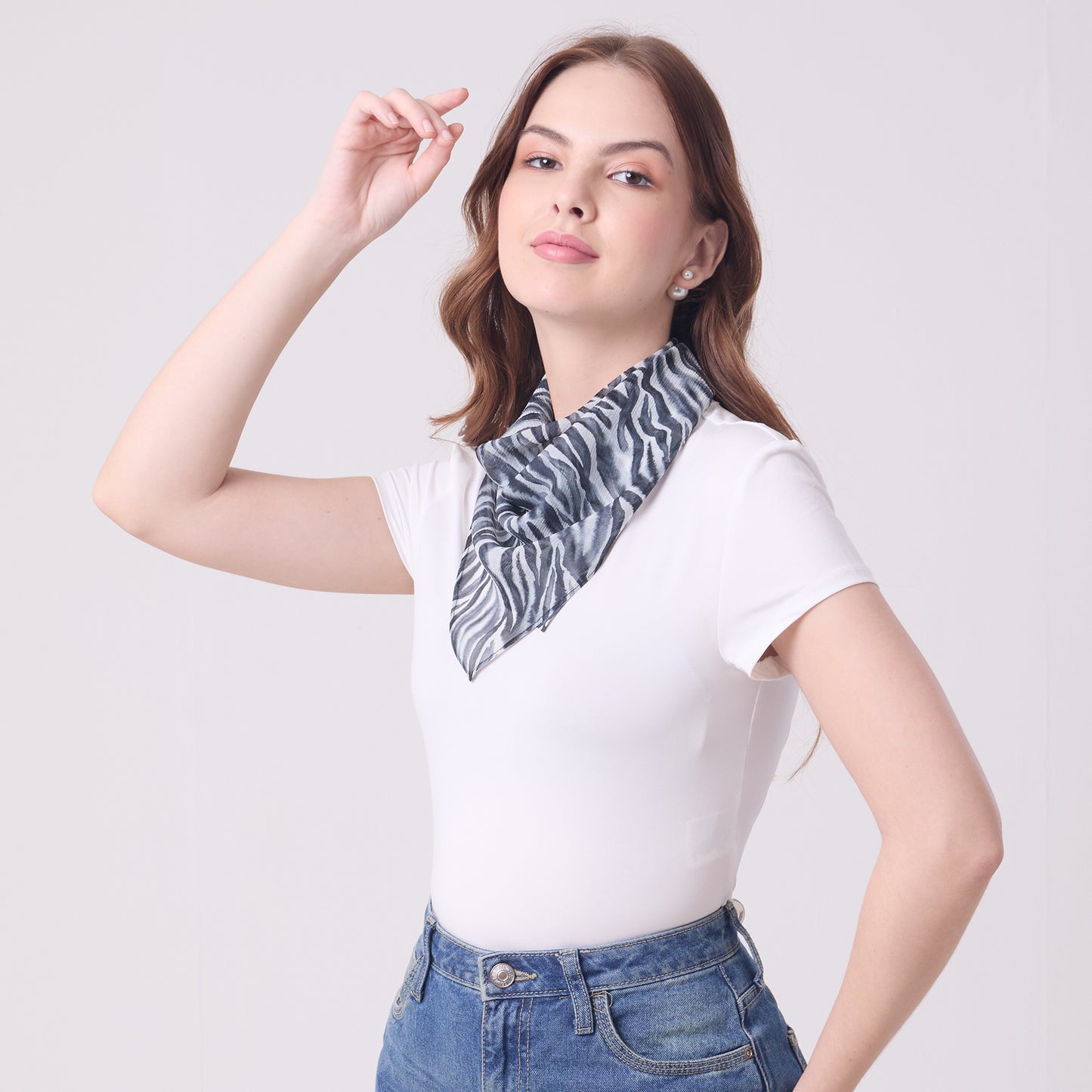 CHIFFON SILK NECKERCHIEF ZEBRA