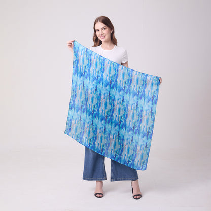 LARGE SQUARE SCARF AQUA