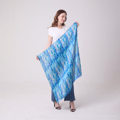 LARGE SQUARE SCARF AQUA