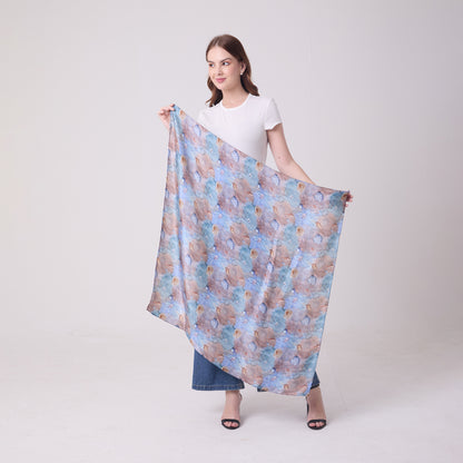 LARGE SQUARE SCARF CORALS AND SHELLS