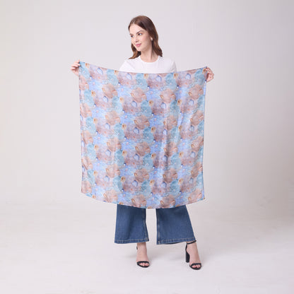 LARGE SQUARE SCARF CORALS AND SHELLS
