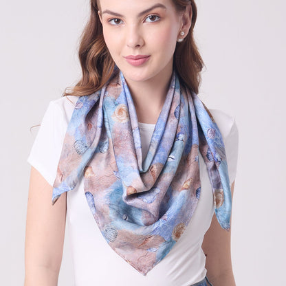 LARGE SQUARE SCARF CORALS AND SHELLS