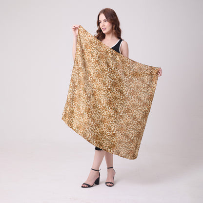 LARGE SQUARE SILK SCARF LEOPARD