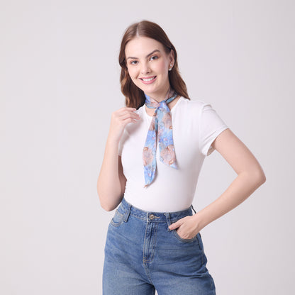 SILK SLIM SCARF CORALS AND SHELLS