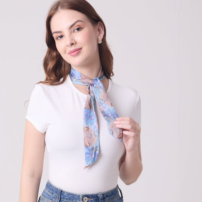 SILK SLIM SCARF CORALS AND SHELLS