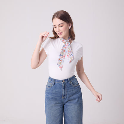SILK SLIM SCARF UNDERSEA TREASURES