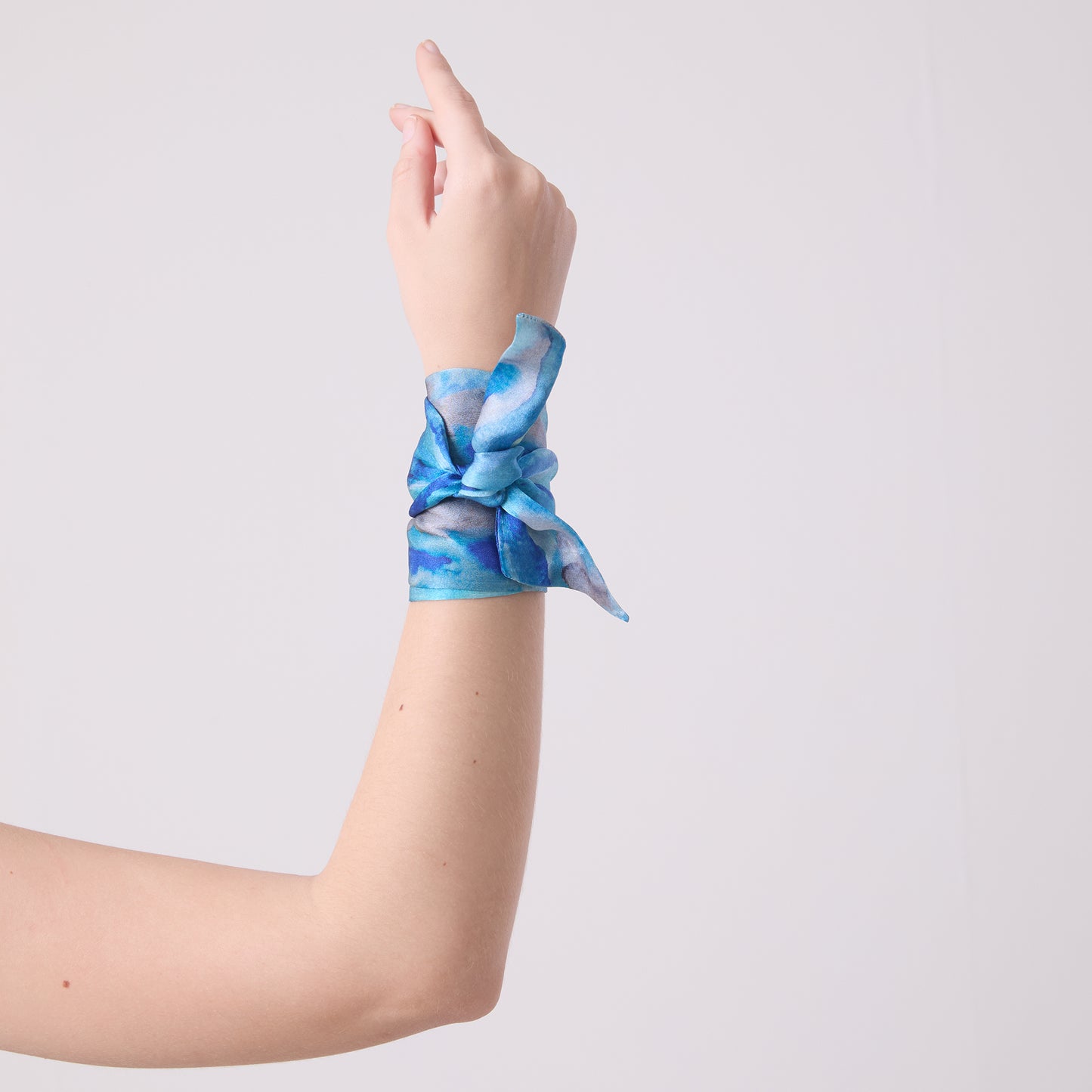 SILK SLIM SCARF AQUA
