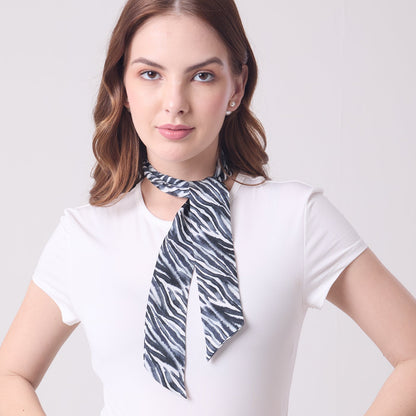 SILK SLIM SCARF ZEBRA