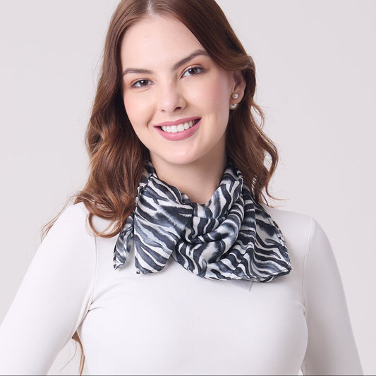 SATIN SILK NECKERCHIEF ZEBRA